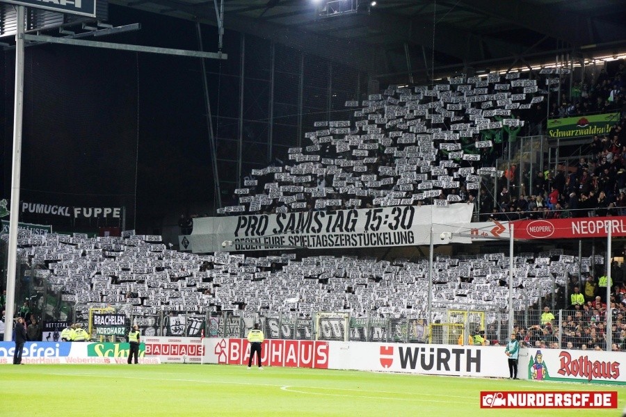 Gladbacher Choreo gegen Spieltagszerstückelungen - Borussia Mönchengladbach | Choreo