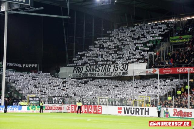 Gladbacher Choreo gegen Spieltagszerstückelungen
