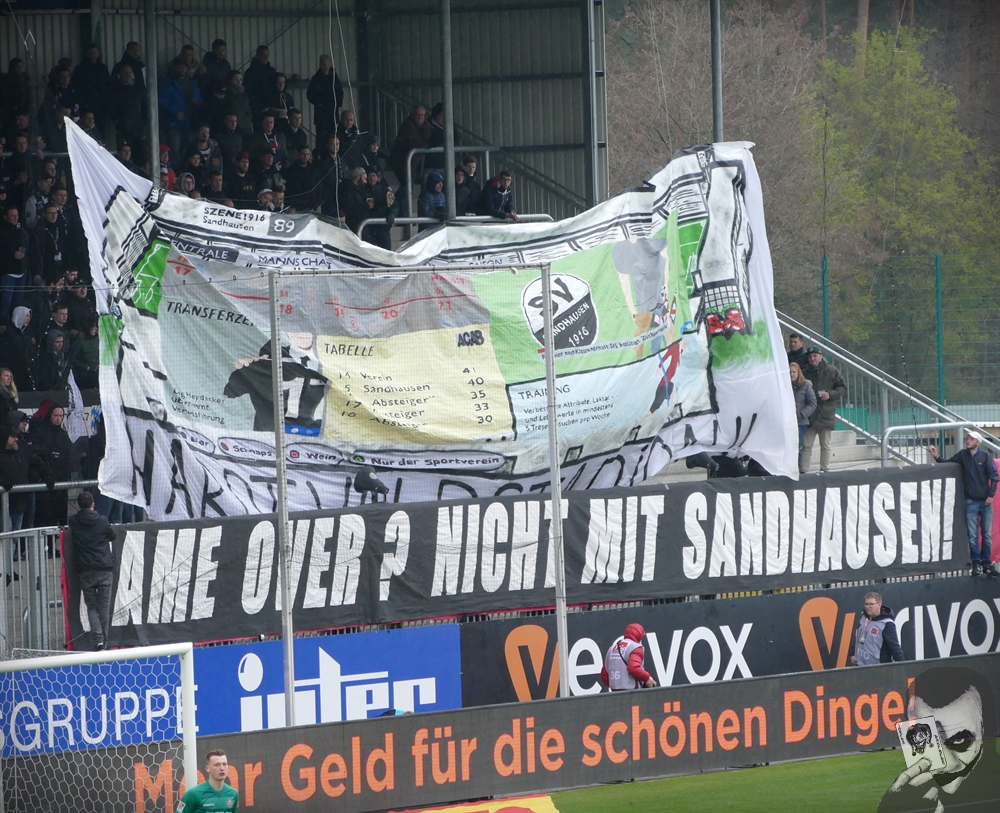 „Game Over? Nicht mit Sandhausen!“ - SV Sandhausen e.V. | Spruchband - Bild 1
