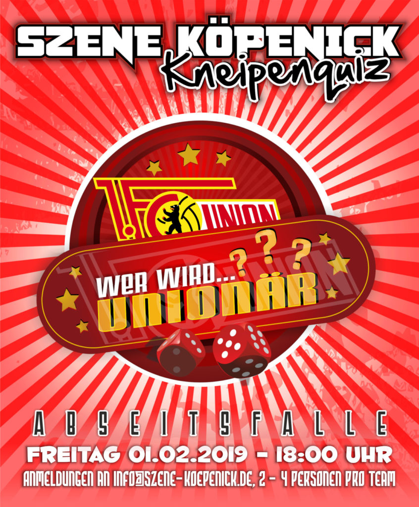 Szene Köpenick Kneipenquiz - 1. FC Union Berlin e.V. | Ankündigung