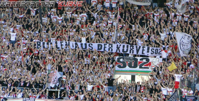 „Bullen aus der Kurve!“ - VfB Stuttgart | Spruchband