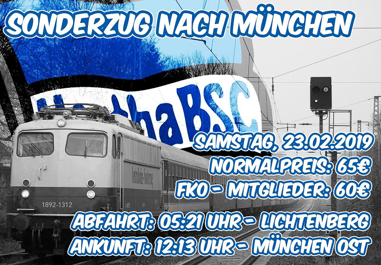 Fanszene von Hertha BSC organisiert Sonderzug nach München! - Hertha BSC | Ankündigung