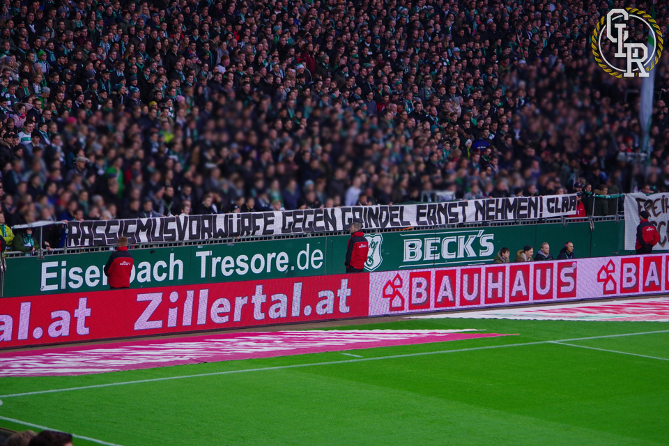 Rassismusvorwürfe gegen Grindel ernst nehmen! - Werder Bremen | Spruchband
