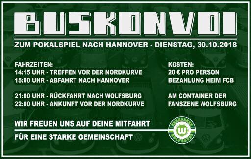 Buskonvoi der Wolfsburger Fanszene - VfL Wolfsburg | Ankündigung