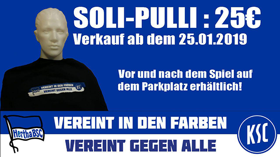 Soli-Freundschafts-Pulli! - Hertha BSC vs. Karlsruher SC | Rückblick