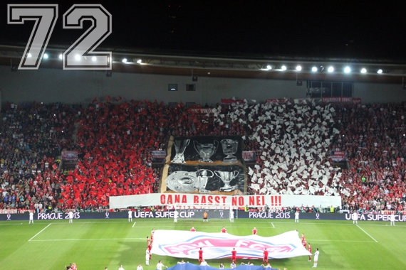 Bayern Choreo beim UEFA Supercup gegen Chelsea London