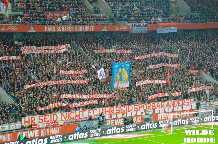 Protest-Aktion der Südkurve Köln - 1. FC Köln | Spruchband