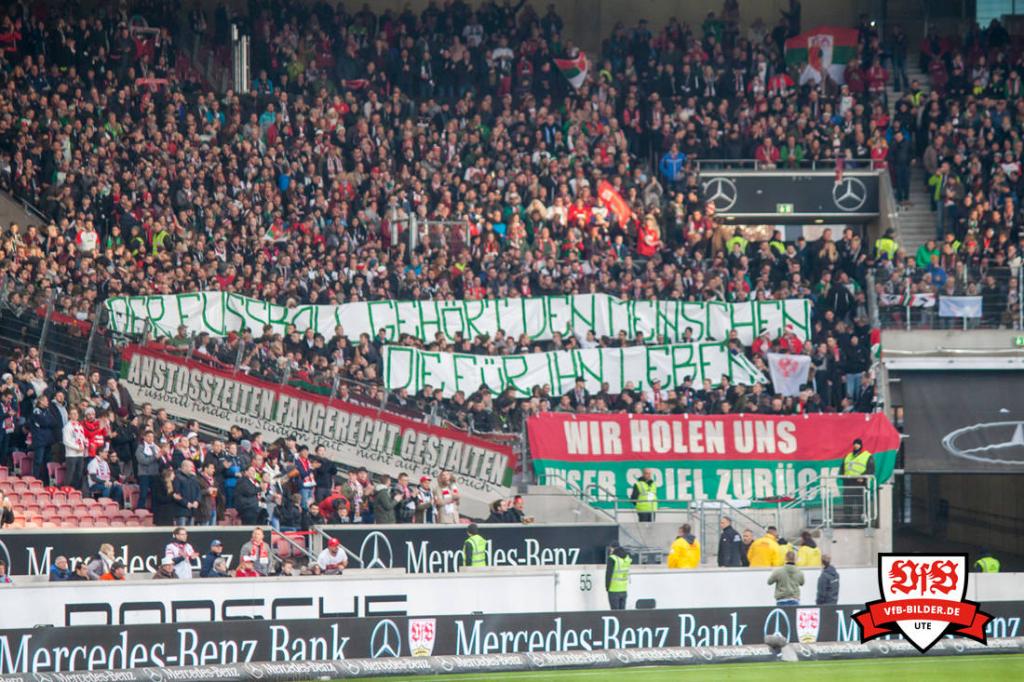 Der Fussball gehört den Fans, die für ihn leben! - FC Augsburg | Spruchband