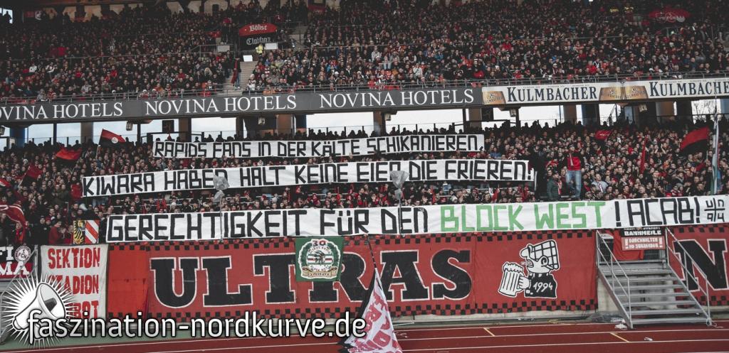 Solidarität mit Rapid Wien Fans! - 1. FC Nürnberg e.V. | Spruchband