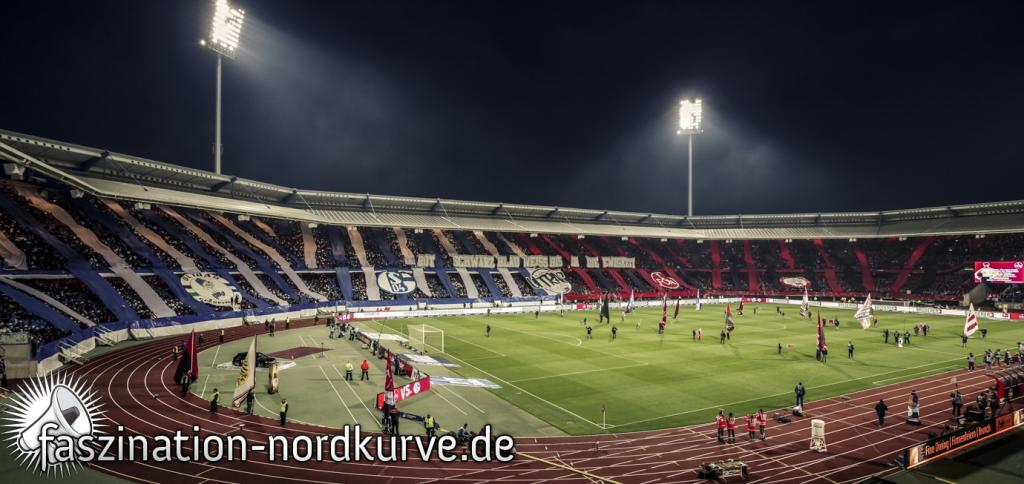 Freundschaftschoreo im Max-Morlock-Stadion - FC Schalke 04 e.V. vs. 1. FC Nürnberg e.V. | Choreo