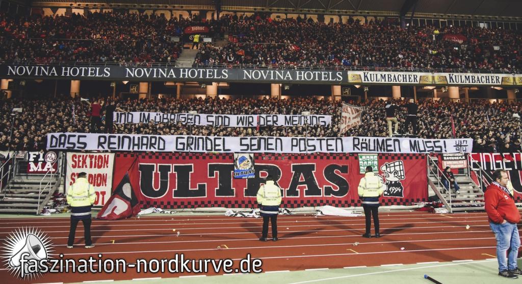 Protest gegen Reinhard Grindel - 1. FC Nürnberg e.V. | Spruchband