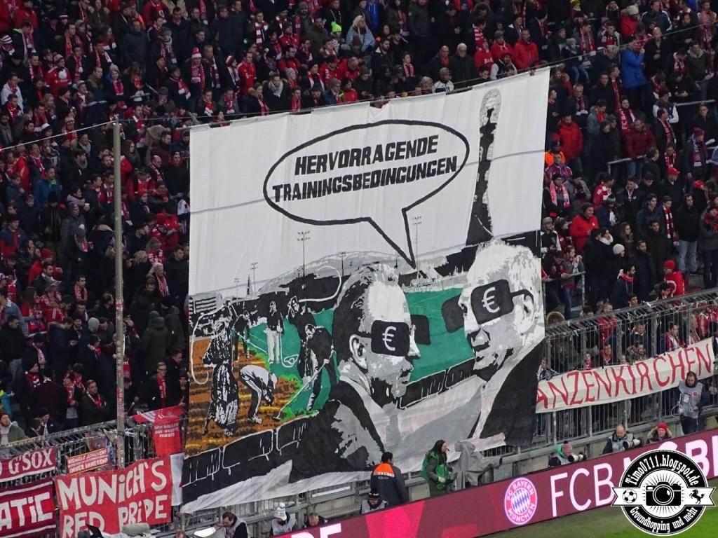 Bayern Fanszene mit Kritik an Vorstand und Katar! - Bayern München | Spruchband