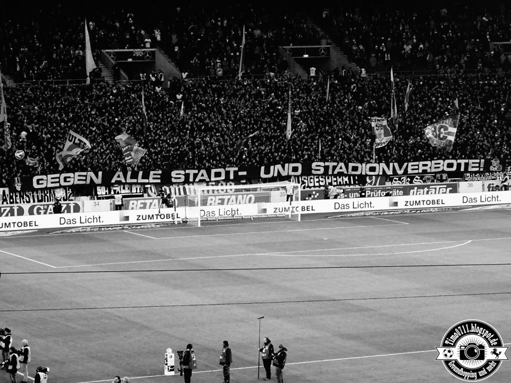 Gegen alle Stadt- und Stadionverbote! - Hertha BSC vs. VfB Stuttgart | Spruchband - Bild 1