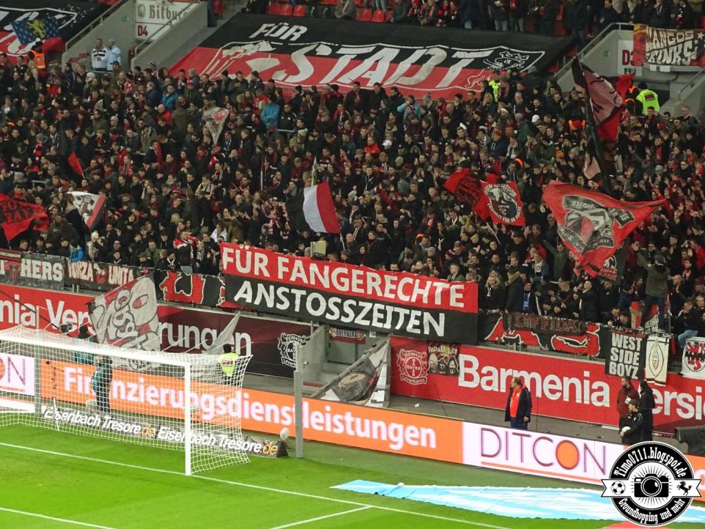 Für Fangerechte Anstoßzeiten! - Bayer 04 Leverkusen | Spruchband