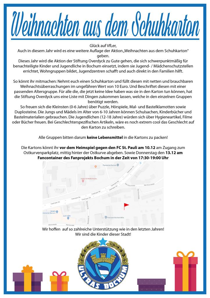 Weihnachten aus dem Schuhkarton - VfL Bochum 1848 | Ankündigung