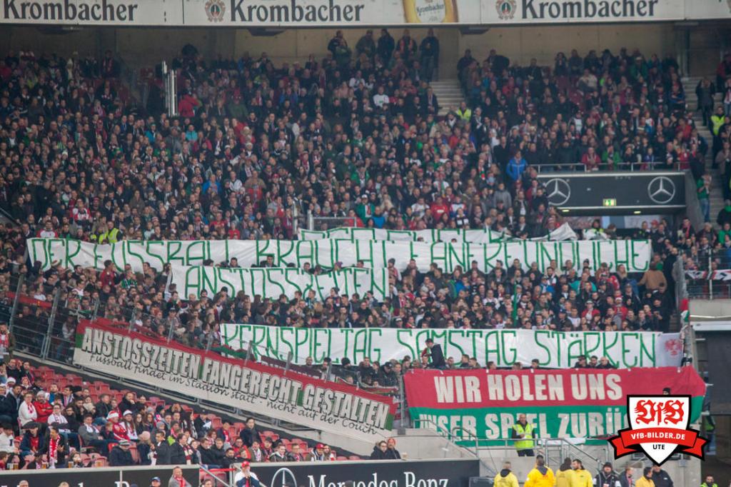 Augsburgs Protest für fanfreundliche Anstoßzeiten - FC Augsburg | Spruchband