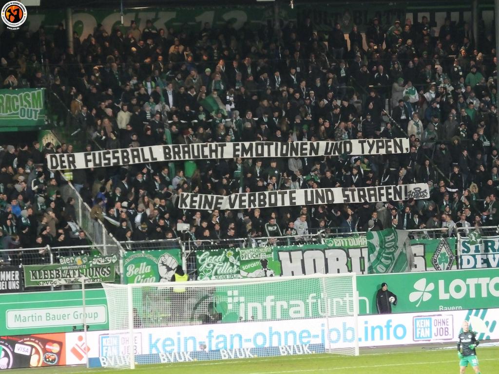 „Der Fußball braucht Emotionen und Typen!“ - SpVgg Fürth | Spruchband