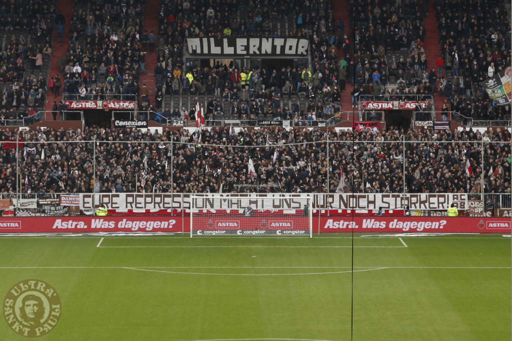 "Eure Repression macht uns nur noch stärker!" - FC St. Pauli e.V. | Spruchband