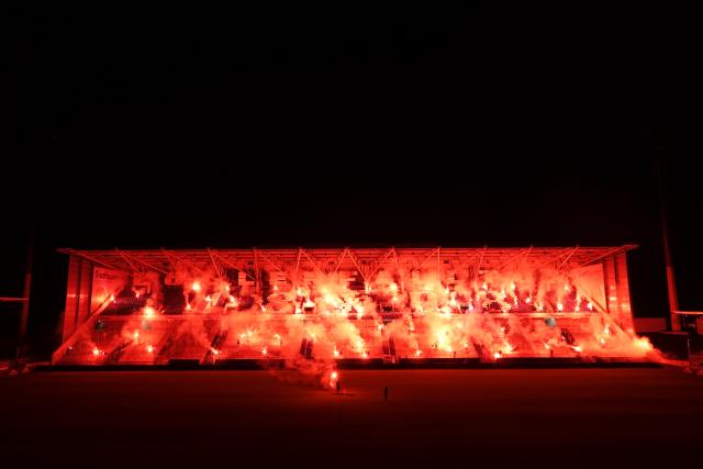 Pyro-Show zu 100 Jahre Stadion am Böllenfalltor