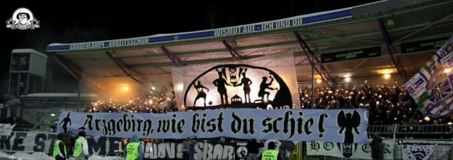 Erzgebirge Aue Choreo gegen Cottbus