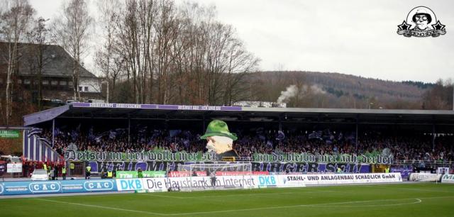 Erzgebirge Aue Choreo gegen Dresden