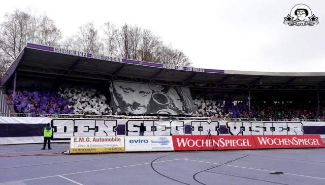 Erzgebirge Aue Choreo gegen Düsseldorf