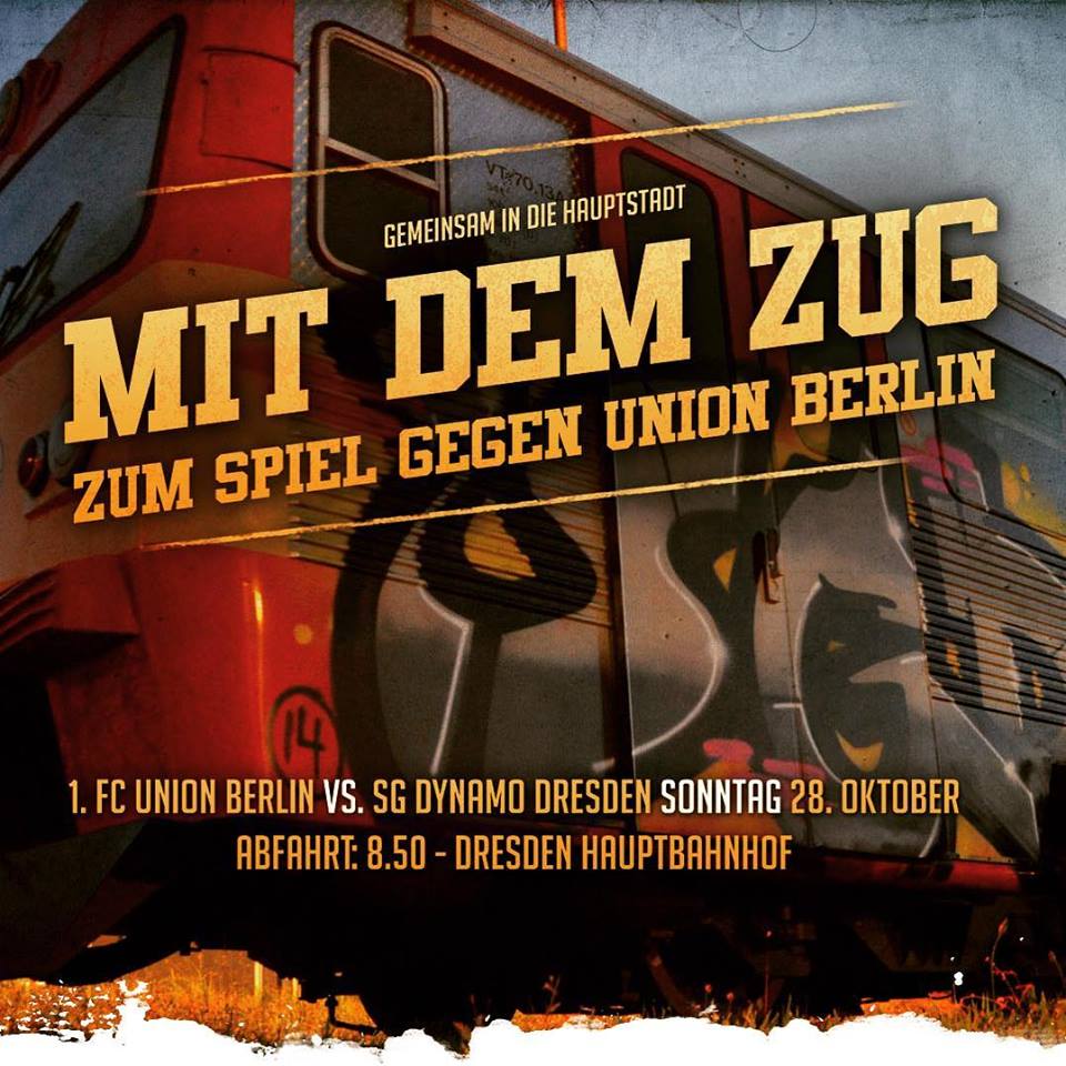 Gemeinsame Zugfahrt nach Berlin - SG Dynamo Dresden e.V. | Ankündigung