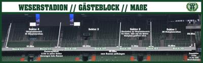 Abmessung Gästeblock Weserstadion Bremen