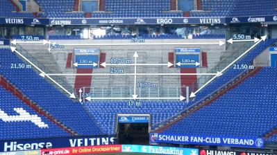 Abmessung Gästeblock Veltins Arena Gelsenkirchen