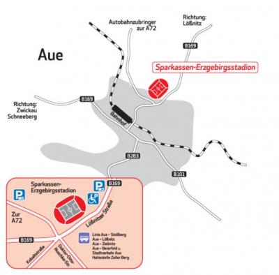 Anfahrt Sparkassen Erzgebirgsstadion