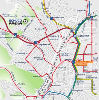 Anfahrt Schüco Arena