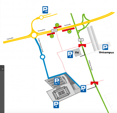 Anfahrt Stadion am Europakreisel