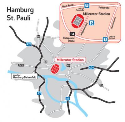 Anfahrt Millerntor-Stadion St. Pauli
