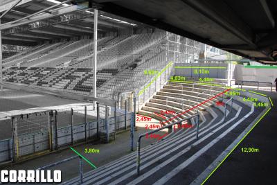 Abmessung Gästeblock Schwarzwaldstadion Freiburg