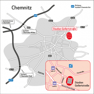 Anfahrt Stadion an der Gellertstraße